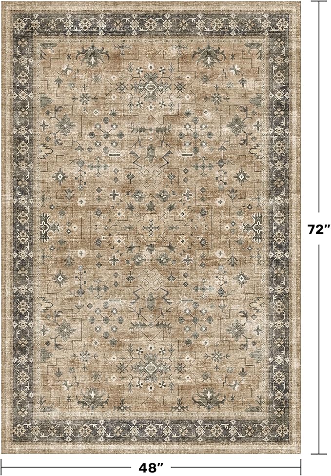 Boho Earth Tone 4x6 Large Entryway Rug - Image 2