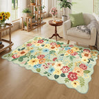 DUKINO 3x5 Area Rug, Floral Non-Slip Indoor Washable Rug - Image 3
