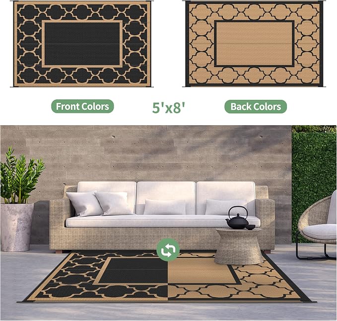 GENIMO 5' x 8' Outdoor Rug Waterproof - Image 4