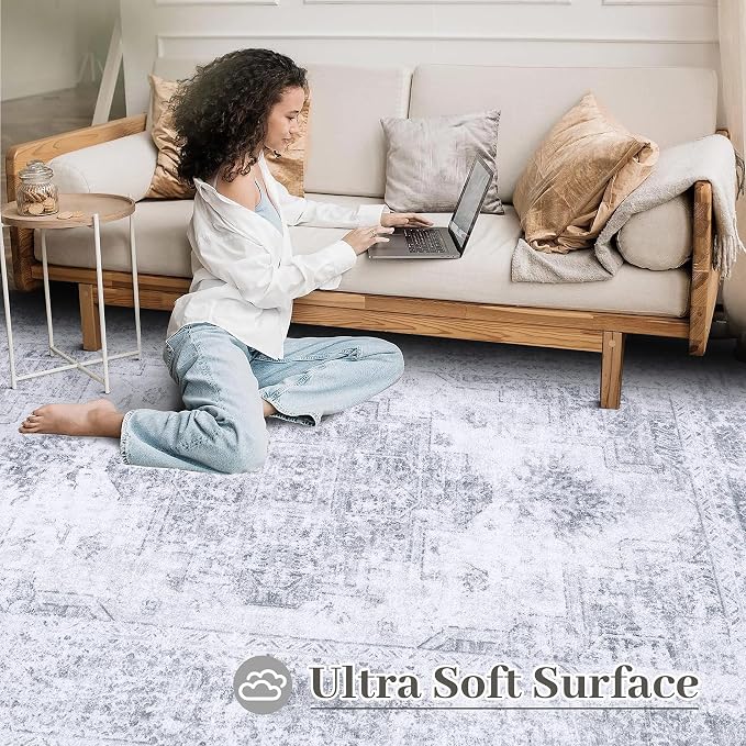 XLUEZ Area Rug 10x12 Living Room Rugs, Machine Washable Vintage Distressed - Image 4