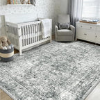 CAPALOCA Machine Washable Rugs Nursery Rug 3x5 Cute Girl Non Slip Low Pile - Image 2