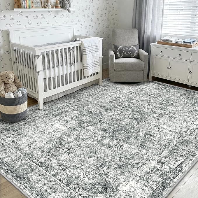 CAPALOCA Machine Washable Rugs Nursery Rug 3x5 Cute Girl Non Slip Low Pile - Image 2