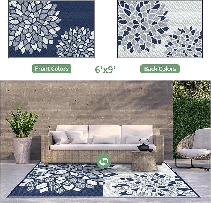 GENIMO Outdoor Rug 6' x 9' Waterproof - Image 2