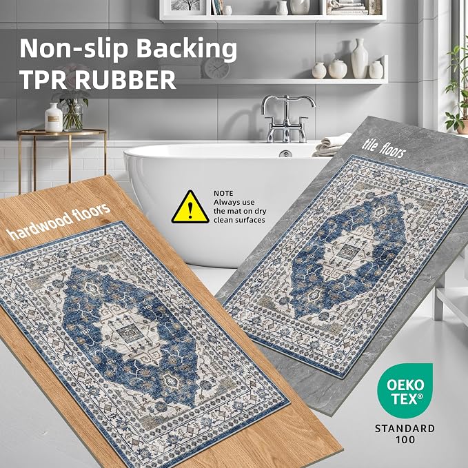 3 Pieces Kitchen Rug Sets: Farmhouse Washable Non-Slip Floor Mat - Image 5