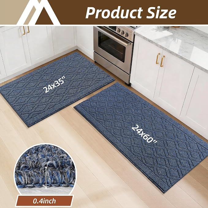 COSY HOMEER Kitchen Rugs Sets 2PCS, Non-Slip Washable Kitchen Mats - Image 8