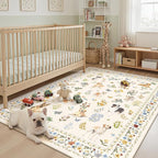 Soalmost Dog 6x9 Area Rugs for Living Room, Machine Washable Animal Floral - Image 4