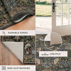 7x10 Green Washable Kitchen Table Rug - Image 5