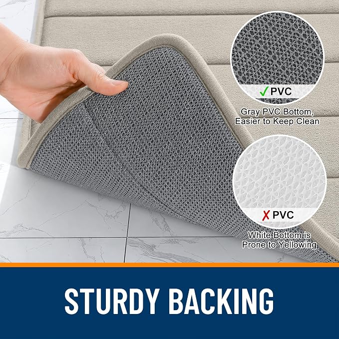 OLANLY Memory Foam Bath Mat 44x24, Super Soft Absorbent Bathroom Rugs, Quick Dry - Image 7