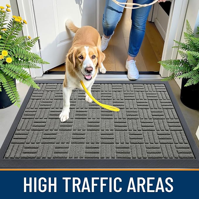 OLANLY Front Door Mat Outside Entrance 47x32, Heavy Duty Sturdy Natural Rubber - Image 6