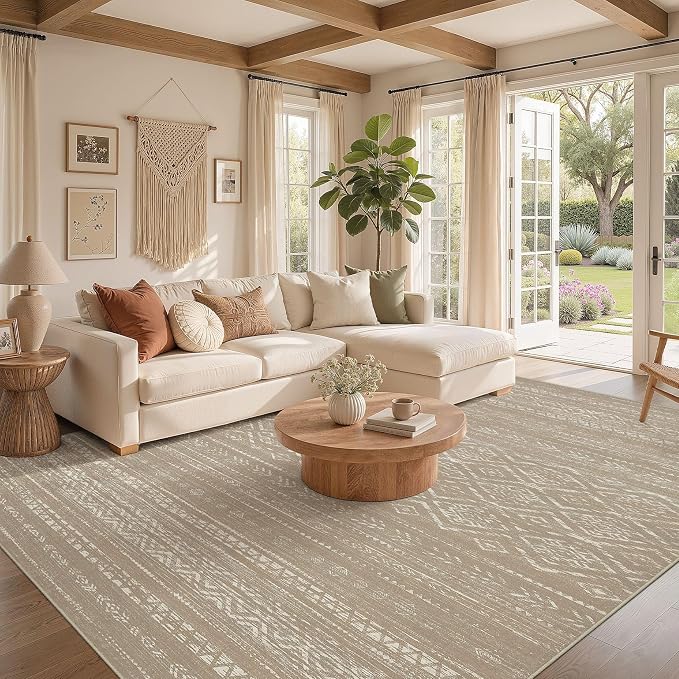 Nakagishi Area Rug Living Room Rugs: 10x12 Large Soft Machine Washable Boho - Image 2