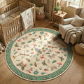 Mushroom Insect 3ft Round Rug Washable Non-Slip Soft Ultra-Thin Small Boho by ROYHOME