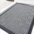 OLANLY Front Door Mat Outside Entrance 33x21, Heavy Duty Sturdy Natural Rubber by OLANLY