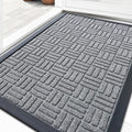 OLANLY Front Door Mat Outside Entrance 29.5x17, Heavy Duty Natural Rubber by OLANLY