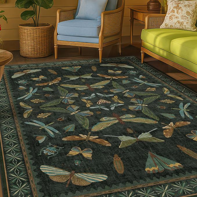 Dark Green Area Rugs 5x7 for Living Room - Image 8