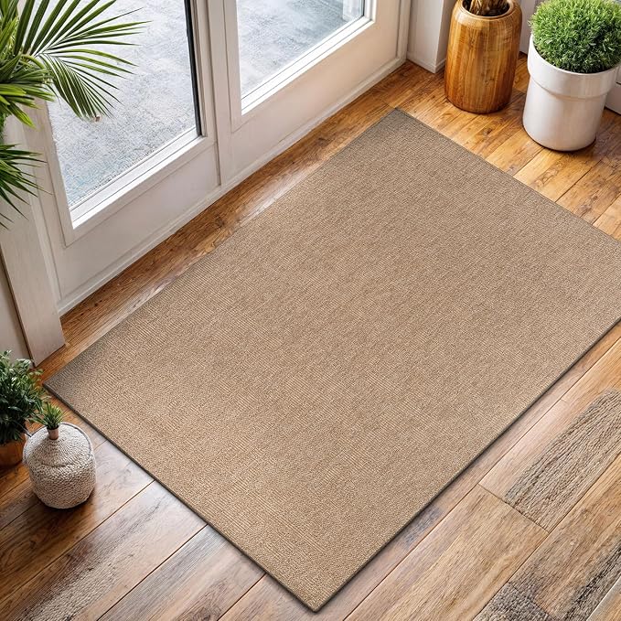 CAMILSON Easy Jute Rug 2x3, Indoor Outdoor Natural Color Fiber Area Rugs - Image 6