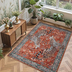 Moynesa Leopard 5x7 Area Rug, Boho Washable Living Room Rug, Non Slip Rugs - Image 8
