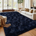 Navy Blue Rug for Living Room, 5x7 Fluffy Area Rugs for Bedroom, Soft Carpet by MUGORN