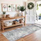2x8 Washable Non-Slip Hallway Runner Rug – Modern Coastal Abstract Neutral - Image 8