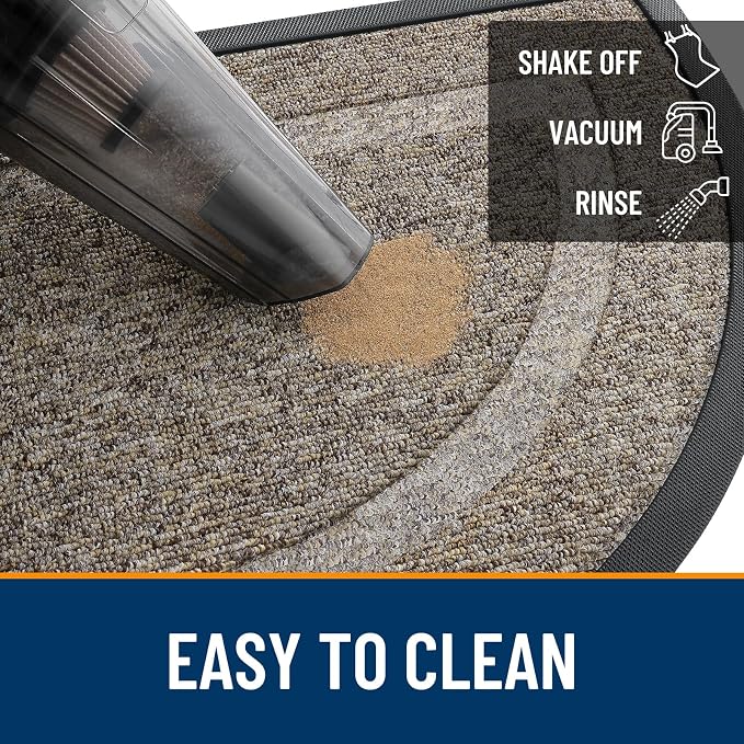 OLANLY Half Circle Door Mat Indoor Outdoor Entrance Welcome, Waterproof - Image 5