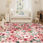 DUKINO 8x10 Area Rug, Floral Washable Rugs - Image 7
