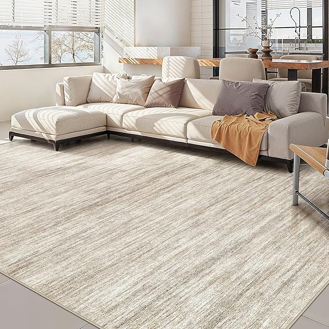 Nakagishi 10x14 Area Rugs Living Room: Washable Large Vintage Rug Neutral by NakagishiAreaRug