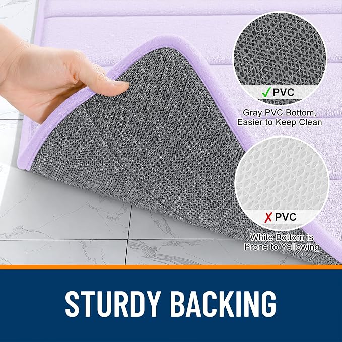 OLANLY Memory Foam Bath Mat 70x46, Super Soft Absorbent Bathroom Rugs, Quick Dry - Image 7