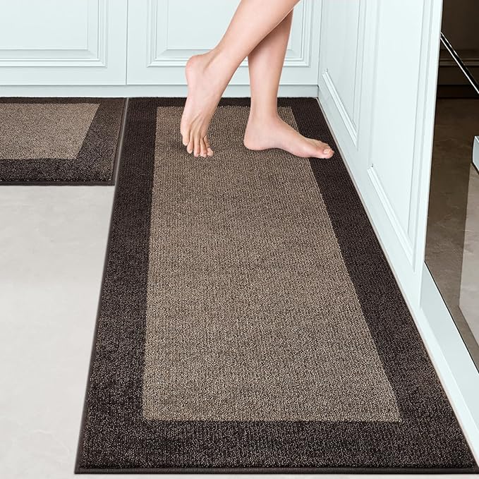Machine Washable Kitchen Rugs Set of 2, Non Slip Kitchen Mats by Unknown