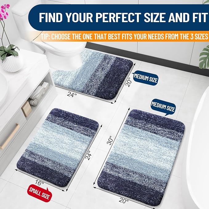 OLANLY Bathroom Runner Rugs Mat 44x24, Extra Soft Absorbent Microfiber Bath Rugs - Image 2