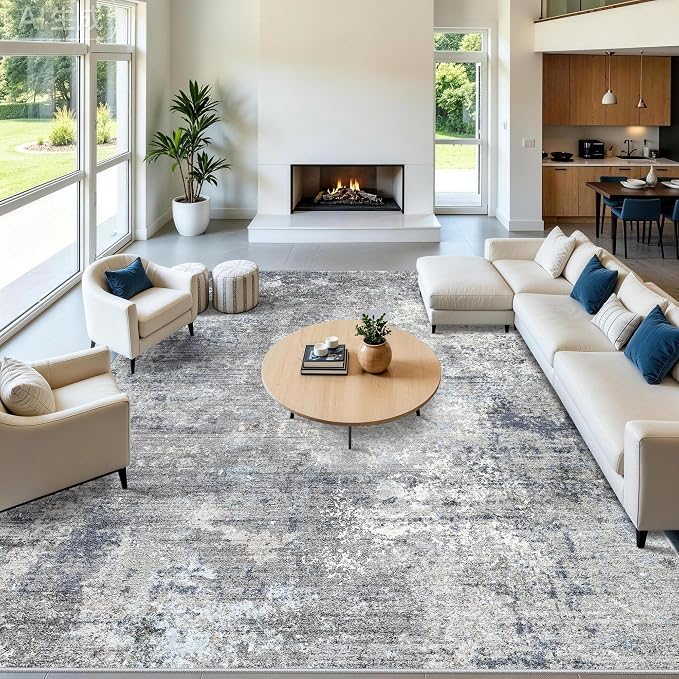 Large Area Rug Living Room 12x15 – Modern Neutral Abstract Washable Oversized - Image 5