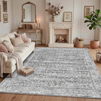 Latte&Fog Grey Area Rugs 8x10 for Bedroom, Washeble Vintage Rugs for Living Room - Image 3