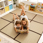 71'' x 71'' Large Japanese Tatami Mat, 0.47'' Thickness Foldable Rattan - Image 4