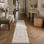2x6 Washable Vintage Runner Rug Beige Oriental Hallway Kitchen Throw Rug by WondRg