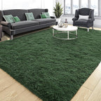 Tepook Fluffy Dark Green Rugs for Living Room Bedroom, 8x10 Soft Area Rug - Image 3