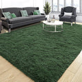 Tepook Fluffy Dark Green Rugs for Living Room Bedroom, 5x8 Soft Area Rug Forest by Tepook
