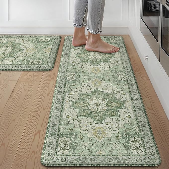 GENIMO Kitchen Mats for Floor 2PCs, Washable Anti Fatigue Mat for Cushioned by GENIMO