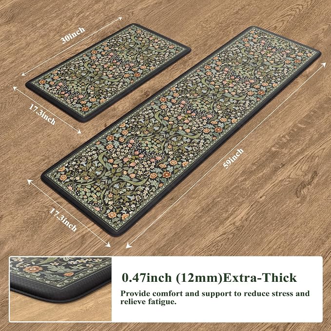 Collive Anti Fatigue Mats for Kitchen Floor, Cushioned Comfort Kitchen Rugs - Image 2