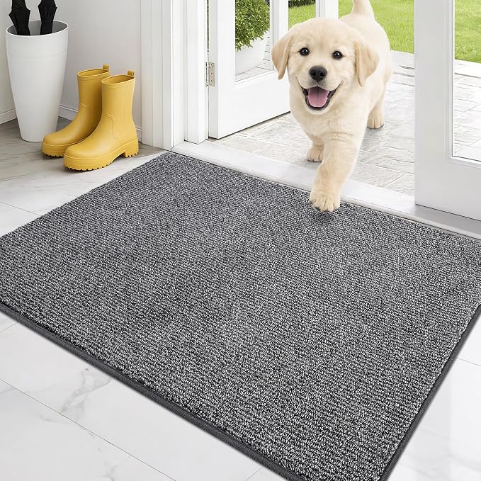 PURRUGS Dirt Trapping Door Mat 24" x 35.5", Non-Slip Machine Washable Entry Rug by PURRUGS