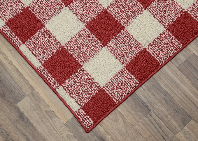 Garland Rug Country Living – Checkered Buffalo Plaid Design, Non-Slip Rubberback - Image 4