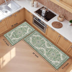 Boho Kitchen Mats for Floor 2 Piece Set Anti Fatigue Cushioned PVC Kitchen Rugs - Image 2