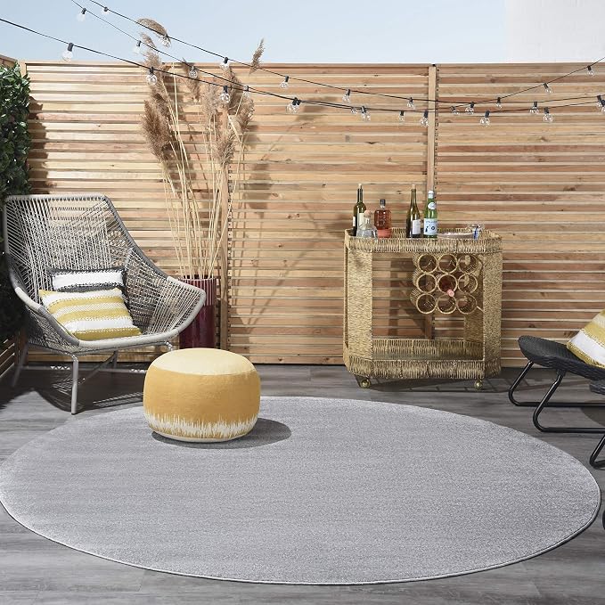 Nourison Home Nourison Essentials Silver Grey 8' x Round Area Rug - Image 4