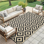 Smiry Waterproof Outdoor Rug 9x12 ft, Reversible Plastic Straw Patio Camping - Image 7