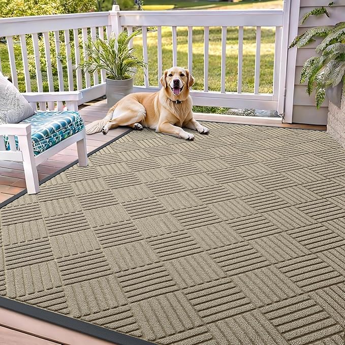 OLANLY Front Door Mat Outside Entrance 71x47, Heavy Duty Sturdy Natural Rubber by OLANLY