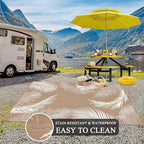 Pauwer Waterproof Outdoor Rug 6x9, Reversible Plastic Straw Patio Camping Rug - Image 5