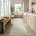Sage Green 2x6 Runner Rug for Hallway Bathroom Washable Non Slip Vintage Boho by BILEEHOME
