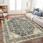 CHAMPLANT Area Rug 5'x7' Washable Rug Vintage Traditional Floor Cover Thin by CHAMPLANT