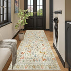 DUKINO 3x8 Washable Runner Rug, Low Pile Animal Print Non Slip Long Runner Rug - Image 8