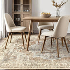 8x10 Washable Area Rug: Vintage Neutral Soft Non Slip Thin Large Floor Carpet - Image 8