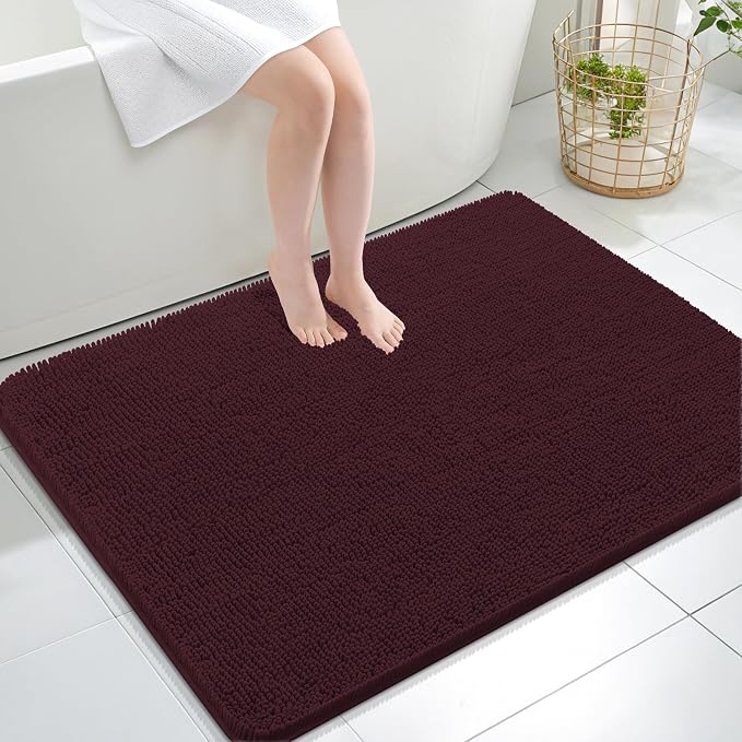 OLANLY Large Bathroom Rugs 40x32, Extra Soft Absorbent Chenille Bath Rugs by OLANLY