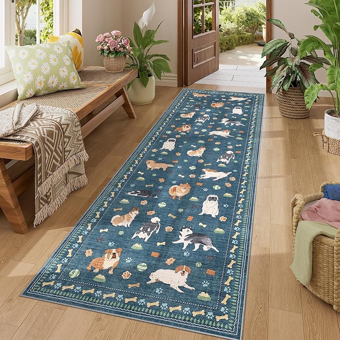 DUKINO 2x6 Washable Runner Rug for Hallway, Non Slip Animal Dog Kitchen Rug - Image 2