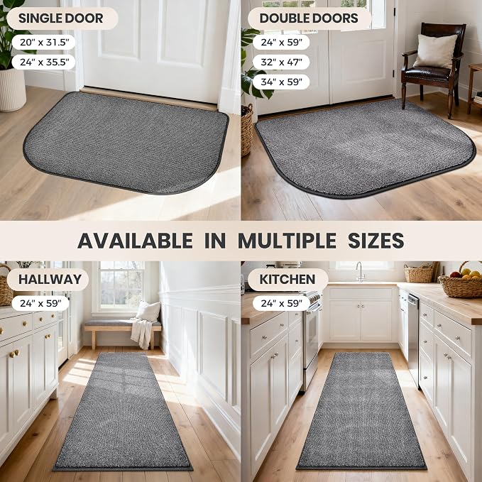 PURRUGS Dirt Trapping Door Mat Half Round 32" x 47", Non-Slip Machine Washable - Image 9